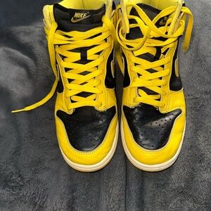 Nike Black and Yellow Dunks( Beaters ) ( Comes with Clear Case Container )